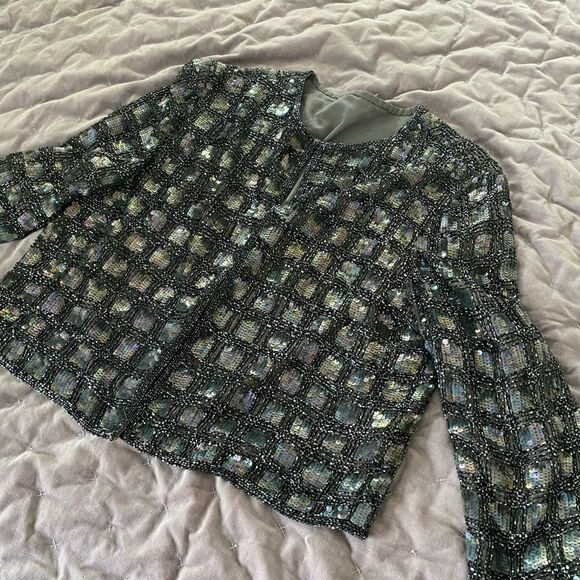 Jackets & Blazers - Vintage silk beaded blazer size M